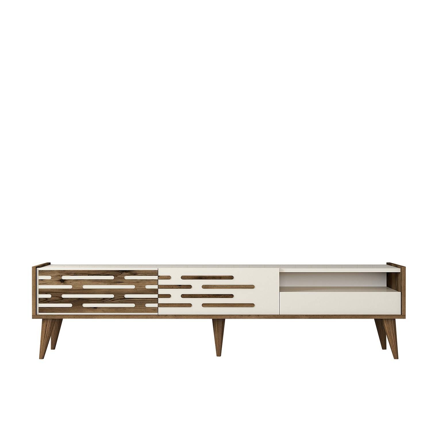 Oviva design TV-meubel L180cm Donker hout en roomwit