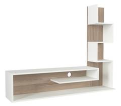 Lucent TV-meubel en boekenkast 149,5cm Natuurlijk hout en wit
