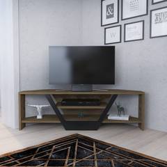 Norah TV-meubel 120cm Zwart en Donker Eik