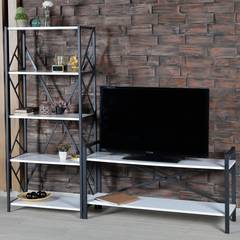 Marcadet tv-meubel in industriële stijl 120 cm wit
