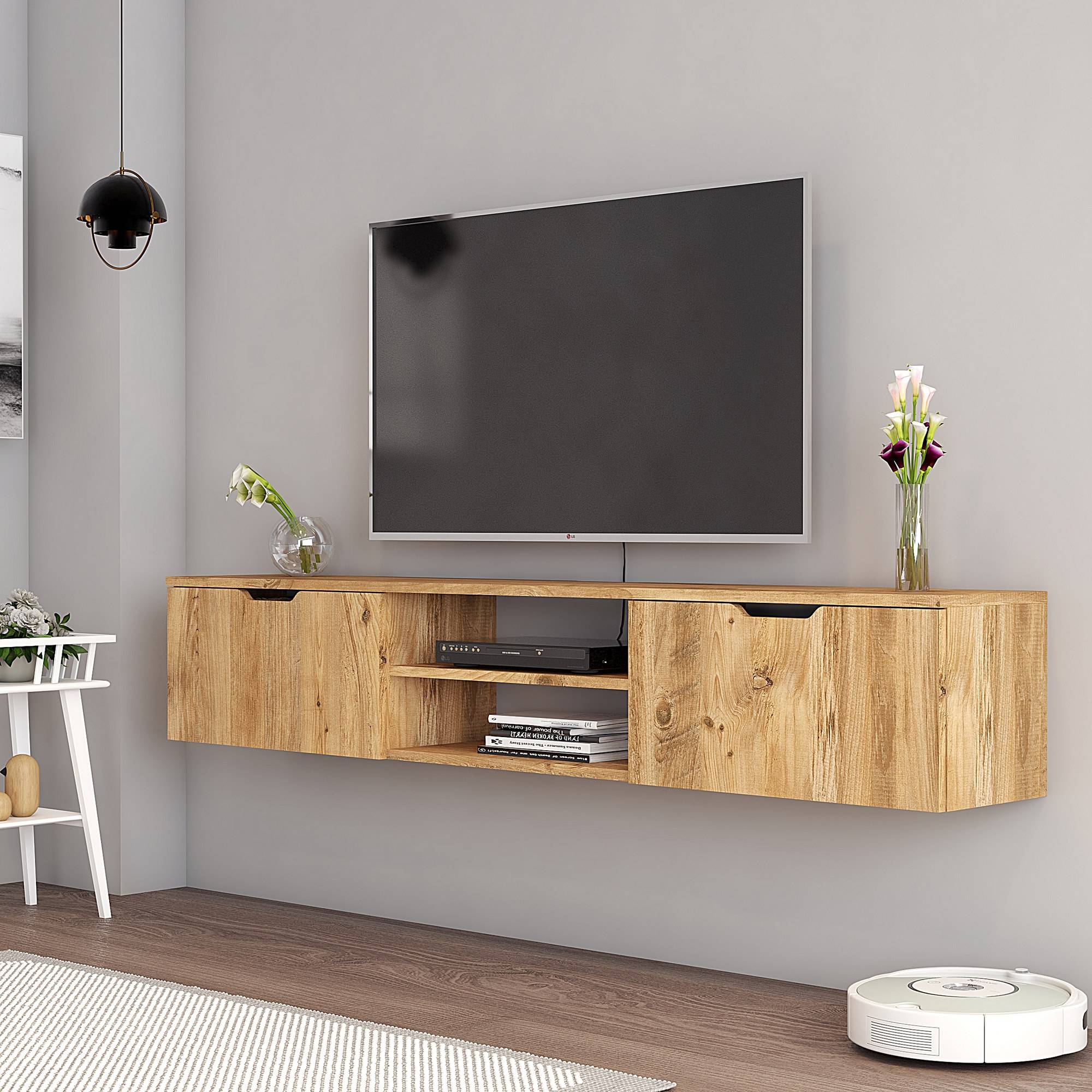 Isaiah Wand TV-meubel L160cm Licht hout