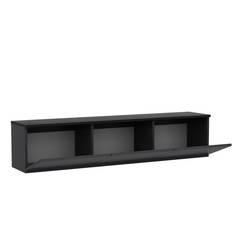 Ruxta hangend TV-meubel L160cm Antraciet en zwart marmereffect