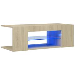 Uapat TV-Möbel 90cm Holz Eiche und LED-Glas