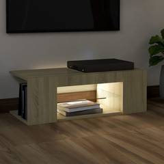 Uapat TV-Möbel 90cm Holz Eiche und LED-Glas