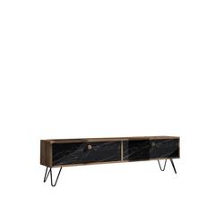 Wano TV-Ständer 160 cm Holz und schwarzer Marmoreffekt