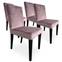 Set van 4 Milo Fluweel Roze gecapitonneerde stoelen