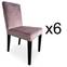 Set di 6 sedie trapuntate Milo Velvet Pink