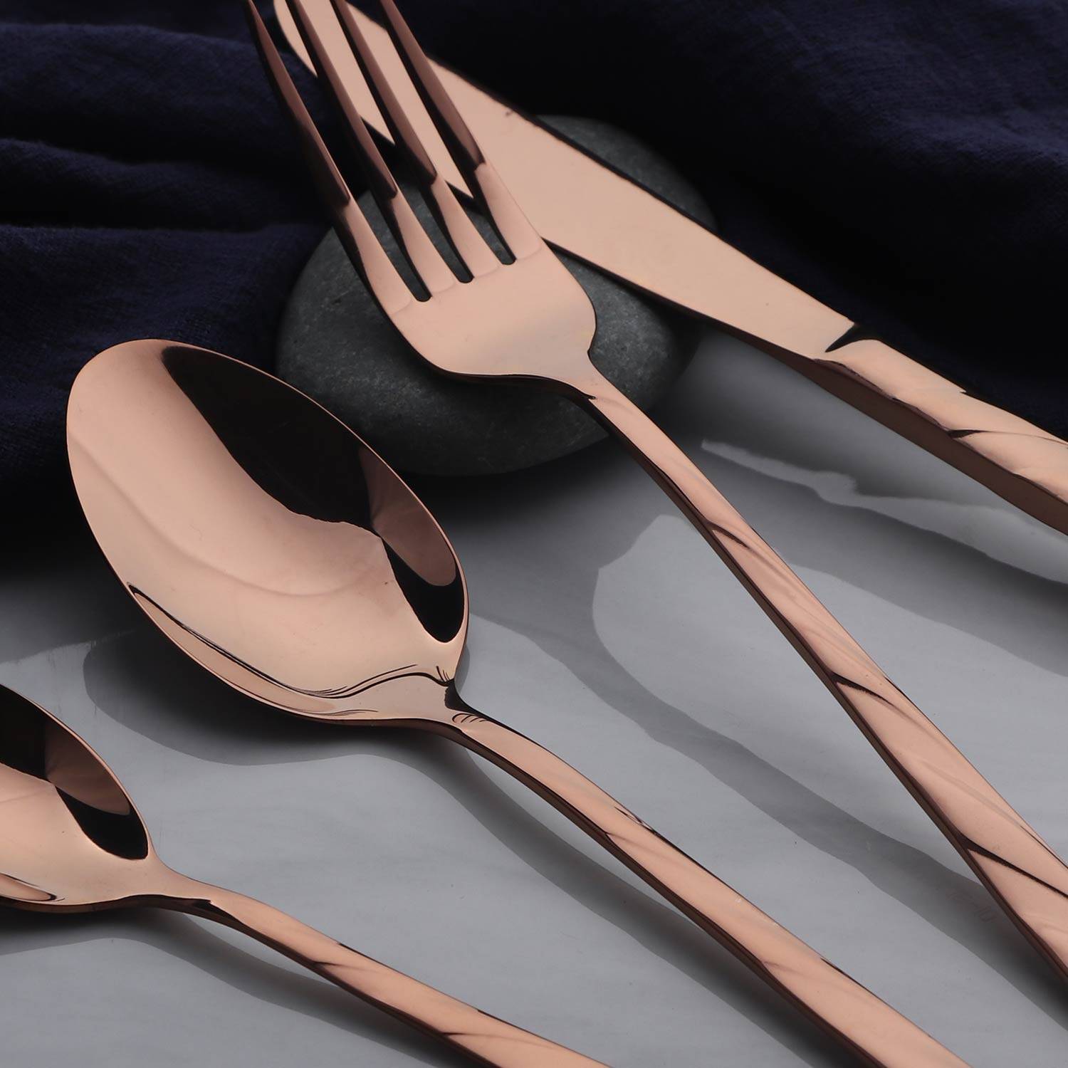 cucchiai e forchette Berglander-6 pezzi Forchette da tavola in acciaio inossidabile posate forchette e cucchiai 