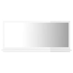 Miroir de salle de bain avec étagère Ecaillon 80x37cm Bois Blanc brillant
