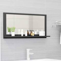 Badezimmerspiegel mit Regal Ecaillon 80x37cm Holz Grau
