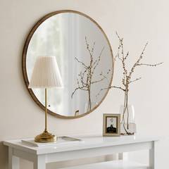 Dekorativer Spiegel Adriata D60cm Dunkles Holz