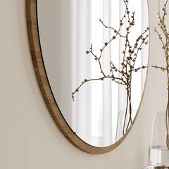 Dekorativer Spiegel Adriata D60cm Dunkles Holz