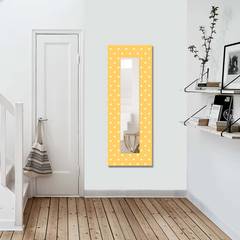 Espejo decorativo rectangular Riflesso 40x120cm Diseño de corazones Amarillo