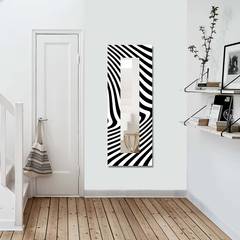 Decoratieve spiegel Zebra Riflesso 40 x 120 cm Glas Hout MDF Zwart en wit canvas