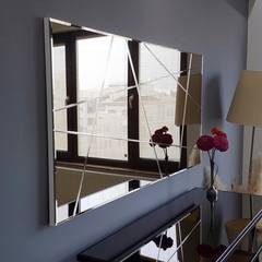 Specchio decorativo Speculo 130x62cm Vetro crepato Bronzo
