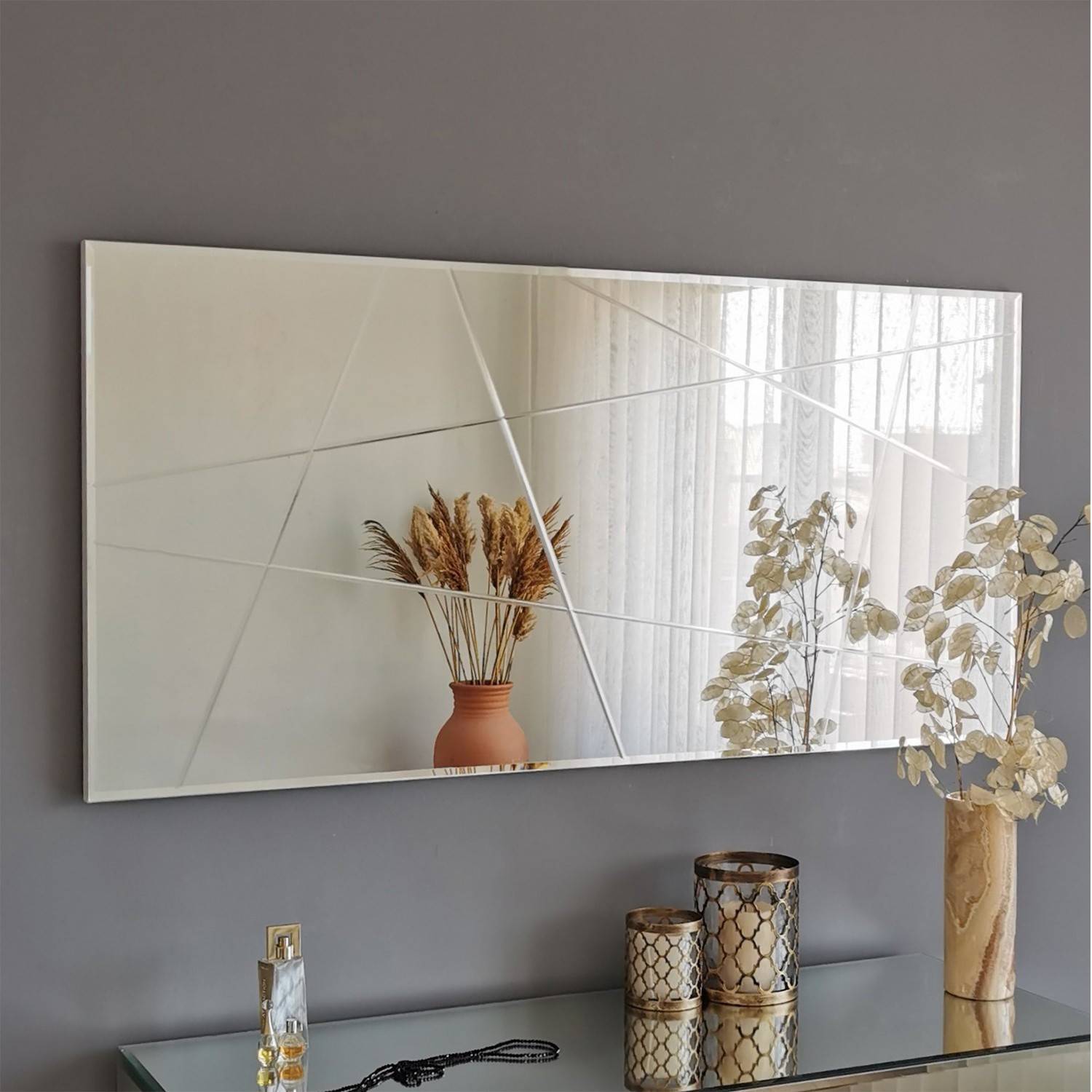 Specchio decorativo Speculo 130x62cm Vetro craquelé