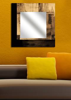 Specchio decorativo Speculo 50x50cm Legno marrone