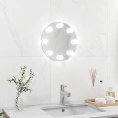 Miroir mural de salle de bain rond Maddie D30cm Verre et 8 LED