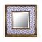 Specchio da parete Dallat L32,5xH33cm Legno massiccio motivo arabesco Blu e bianco