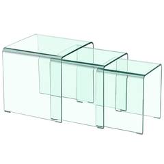 Tavolini estraibili Verra in vetro trasparente