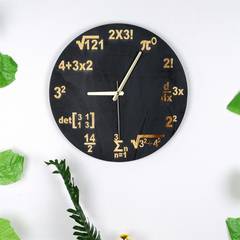 Reloj de pared Continuum 33 x 33 cm Matemáticas Madera Negro y Madera