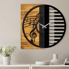 Orologio da parete Continuum Pianoforte in legno nero e noce