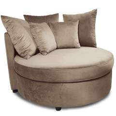 XXL Musso Fauteuil Taupe Fluweel