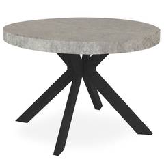 Uitschuifbare ronde tafel Myriade Zwart & Beton effect