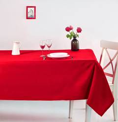 Nappe de table Albon 170x250cm Tissu Rouge