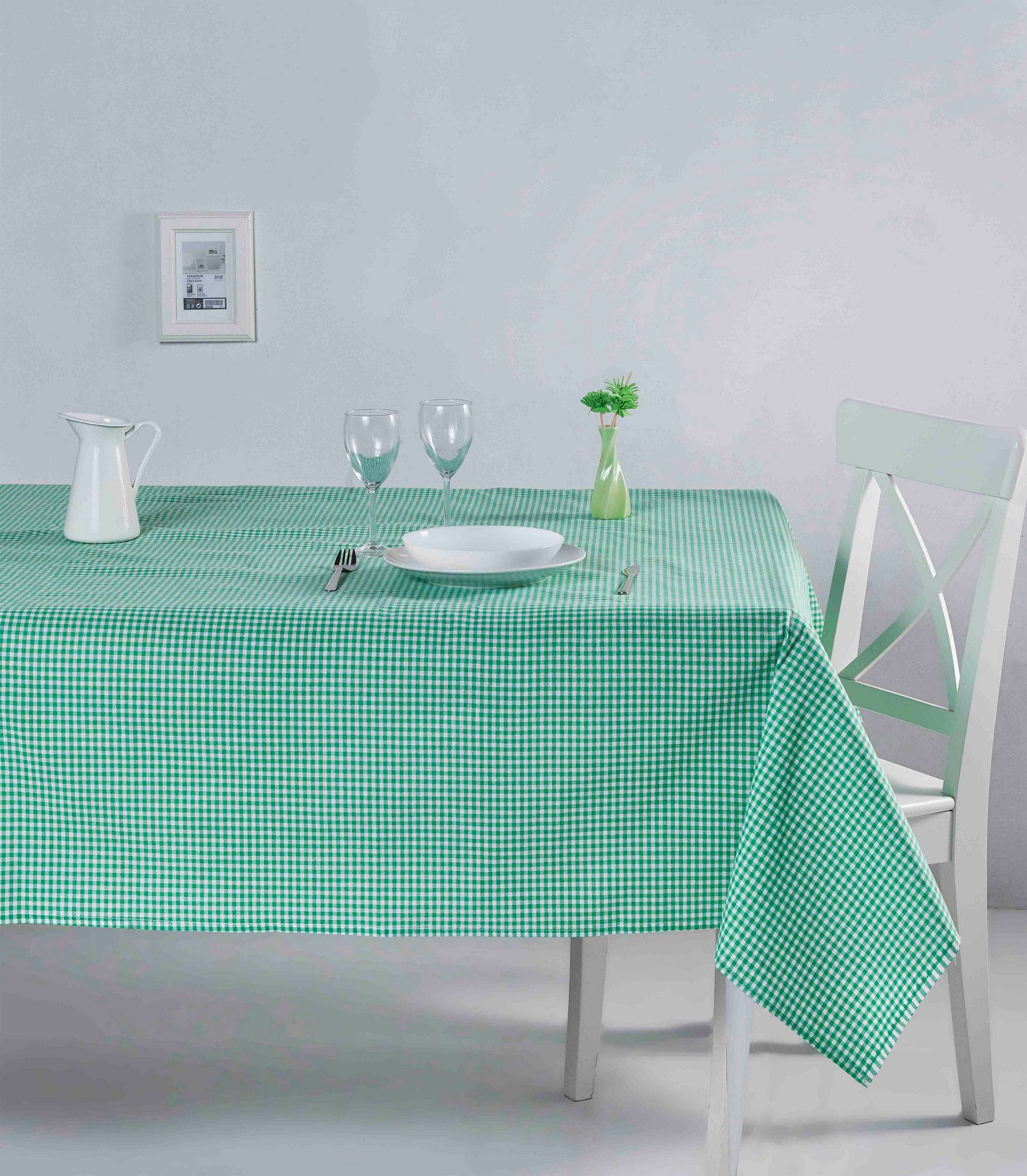 HLC15 Nappe de Noël 150x150 cm Blanc Vert Coton Casse-noisettes Carré Nappes  de table