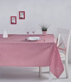 Bertier Tischdecke 170 x 170 cm Baumwolle Kleines rot-weißes Karomuster