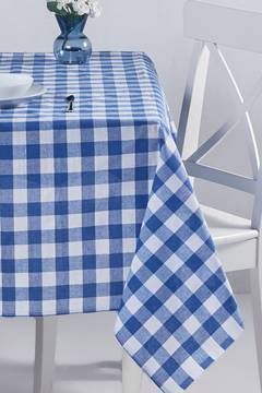 Brunier Tischdecke 160x160cm Karomuster Blau und Weiß