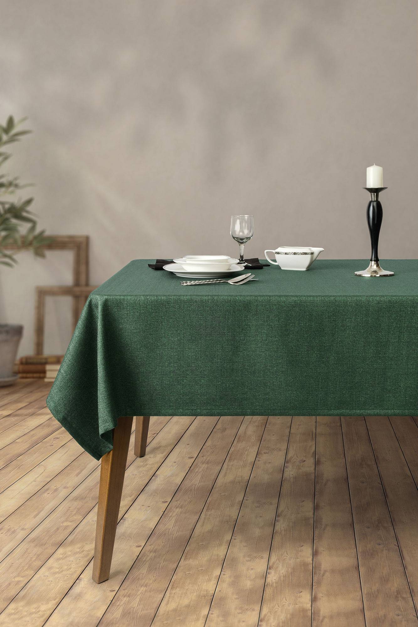 Nappe de table Charry 150x220cm Tissu Vert
