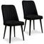 Set van 2 Nerli stoelen van zwart fluweel en metaal