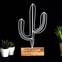 Decoratief tafelgerei Approbatio cactus Saguaro H37 cm Metaal Wit Houten voet
