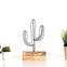 Oggetto decorativo da mettere Approbatio mini cactus Saguaro 24cm Base in Legno Metallo Nero