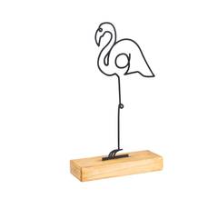 Dekoratives Objekt, um Zidas L20xH40cm aus Naturholz und schwarzem Flamingo-Metall zu fragen