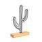 Decoratief object Deorsum cactus Metaal Hout Zwart