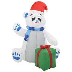 Aufblasbarer Eisbär Weihnachten LED Ribot H240cm Stoff Mehrfarbig