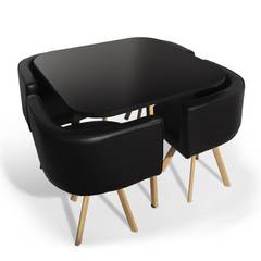 Table et chaises scandinaves Oslo Noir