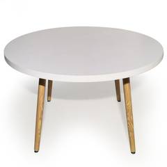 Nora Runder Tisch im skandinavischen Stil Weiß