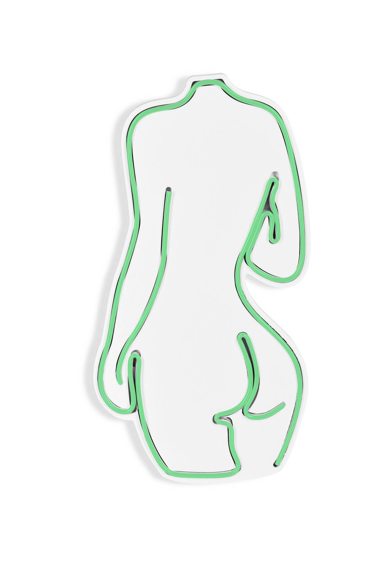 Lucendi sensuele vrouw LED decoratie 23,5 x 42 cm Neon flexibele kunststof PVC Groen