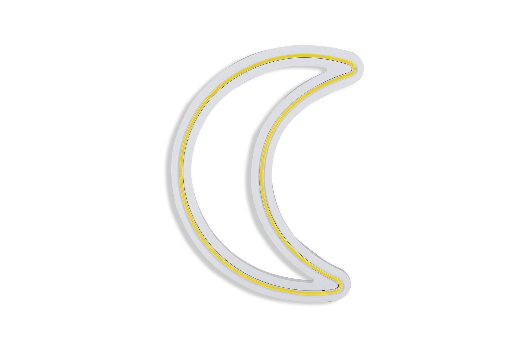 LED decoratie maan maansikkel Lucendi 21,5 x 26,5 cm Neon flexibel plastic PVC Geel