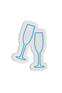 Luz LED decoración copas de champán Lucendi 29 x 21 cm Neón plástico flexible PVC Azul