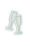 Luz LED decoración copas de champán Lucendi 29 x 21 cm Neón plástico flexible PVC Verde