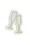 LED licht decoratie champagne flutes Lucendi 29 x 21 cm Neon flexibele kunststof PVC Geel