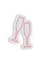 LED decoración copas de champán Lucendi 29 x 21 cm Neón plástico flexible PVC Rosa