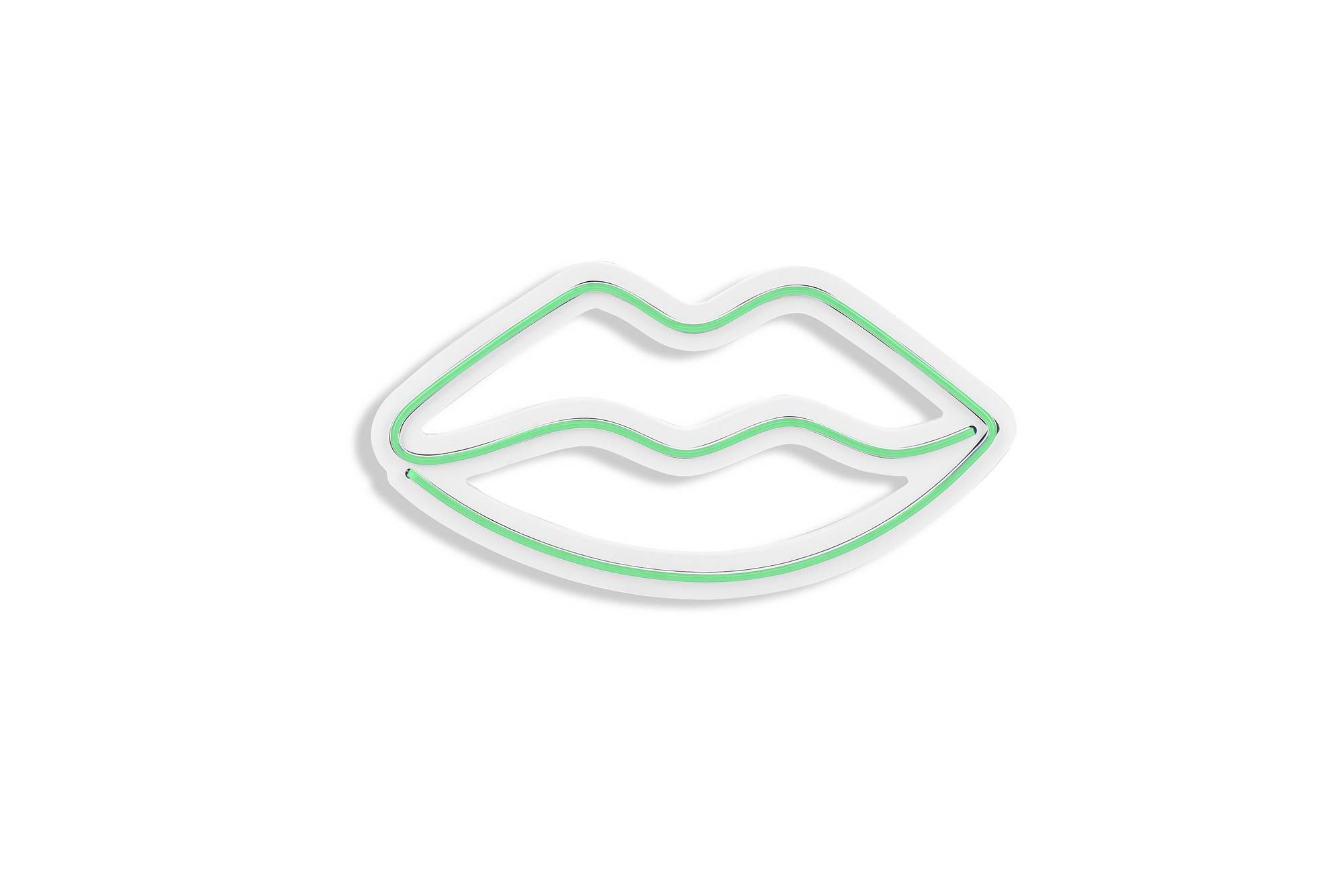 LED decoratie zoenende lippen Lucendi 31,5 x 16,5 cm Neon flexibele kunststof PVC Groen