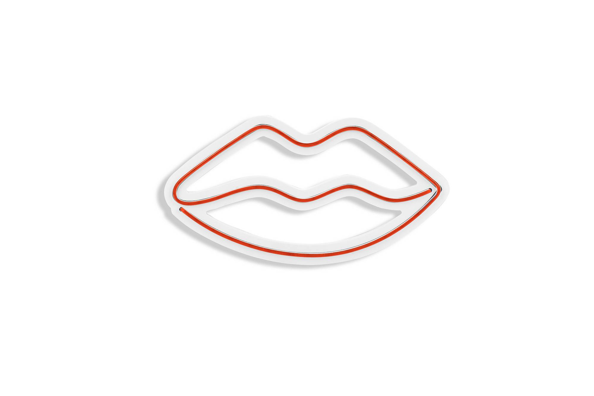 Decoración LED labios de beso Lucendi 31,5 x 16,5 cm Neón plástico flexible PVC Rojo