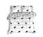 4-teiliges Set Doppelbettgarnitur Noctis mit Flamingodruck Verstärkte Baumwolle Weiß Schwarz